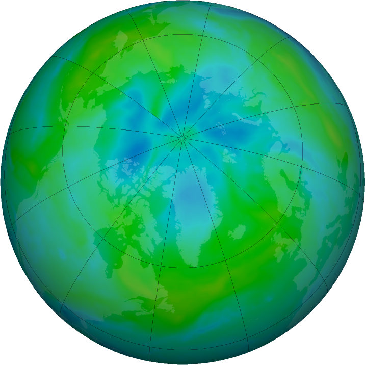 Arctic ozone map for 23 August 2020